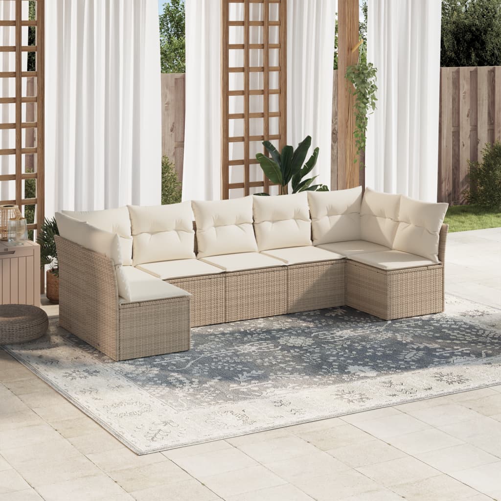 8-delige Loungeset met kussens poly rattan