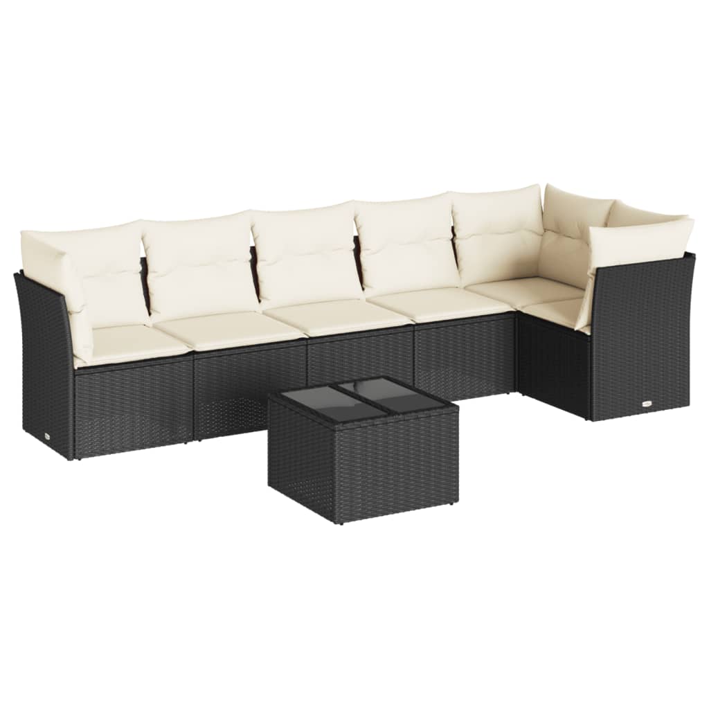 6-delige Loungeset met kussens poly rattan