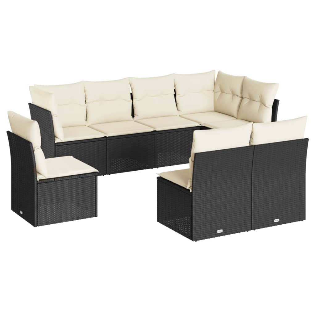 8-delige Loungeset met kussens poly rattan