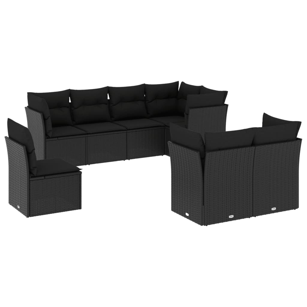 9-delige Loungeset met kussens poly rattan