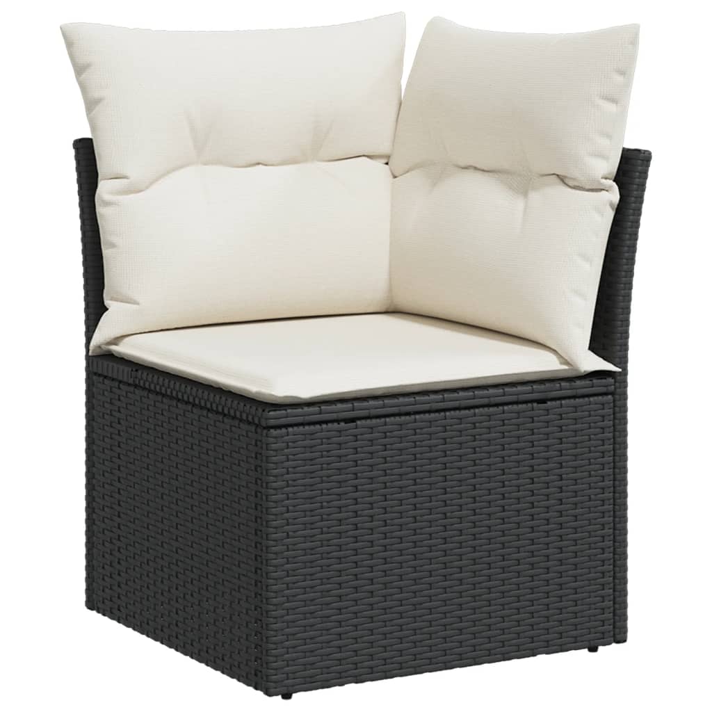 10-delige Loungeset met kussens poly rattan beige