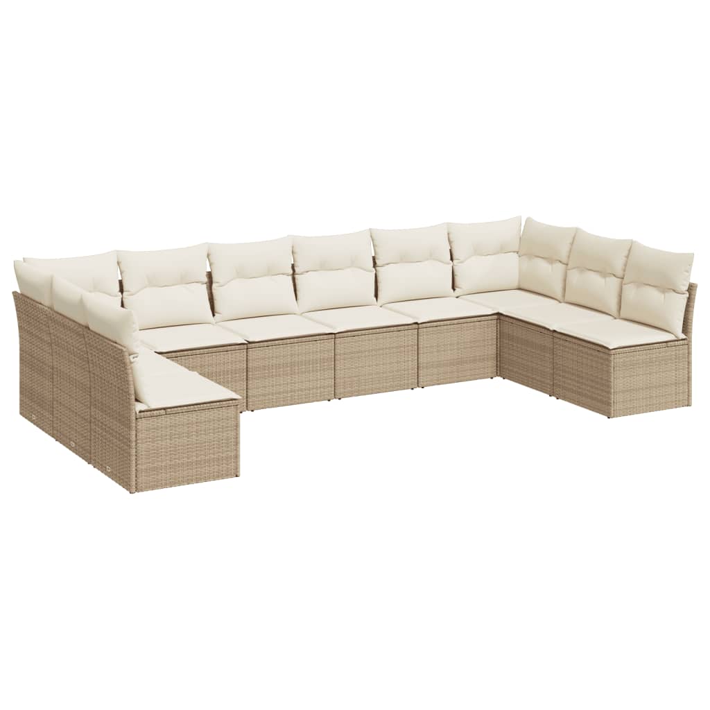 11-delige Loungeset met kussens poly rattan