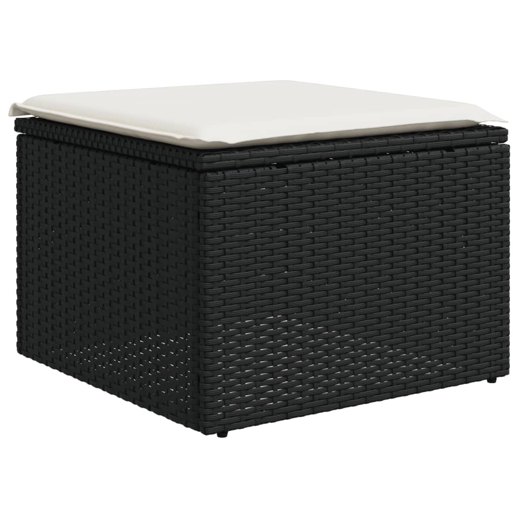 11-delige Tuinset met kussens poly rattan beige