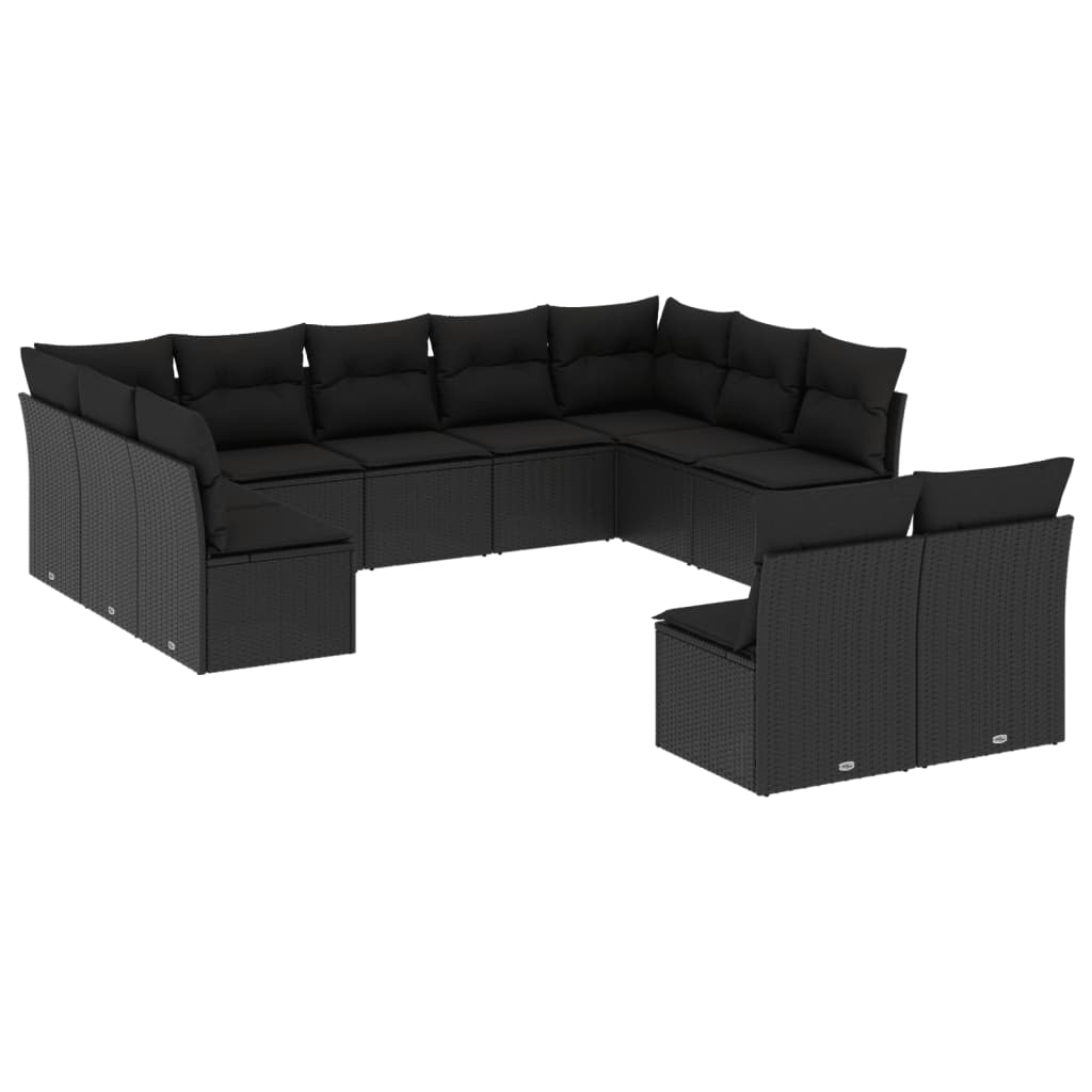 12-delige Loungeset met kussens poly rattan