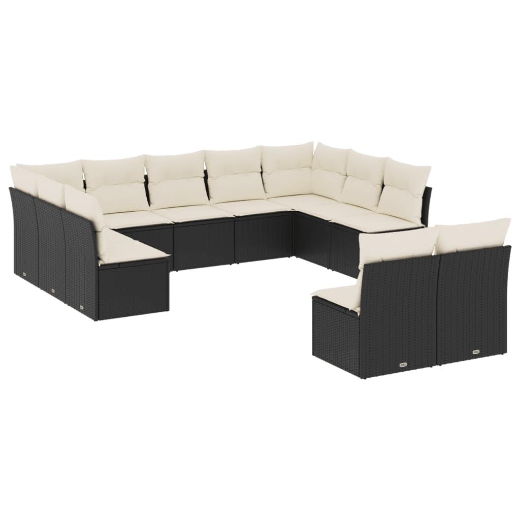 12-delige Loungeset met kussens poly rattan