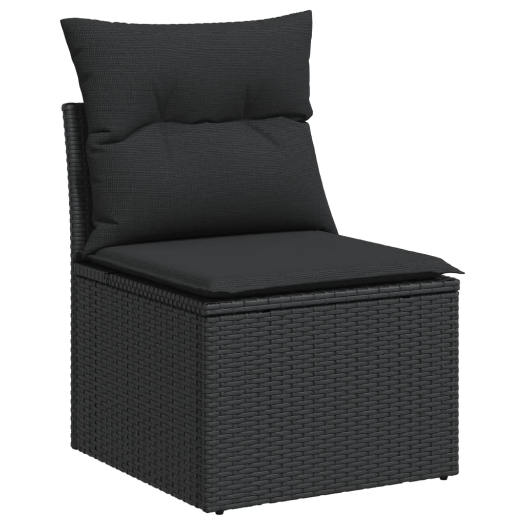 12-delige Loungeset met kussens poly rattan bruin