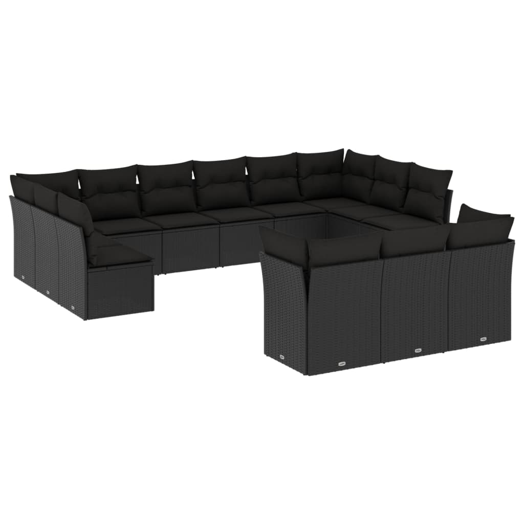 14-delige Loungeset met kussens poly rattan