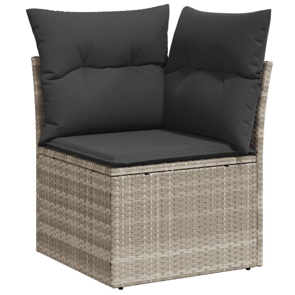 14-delige Loungeset met kussens poly rattan zwart