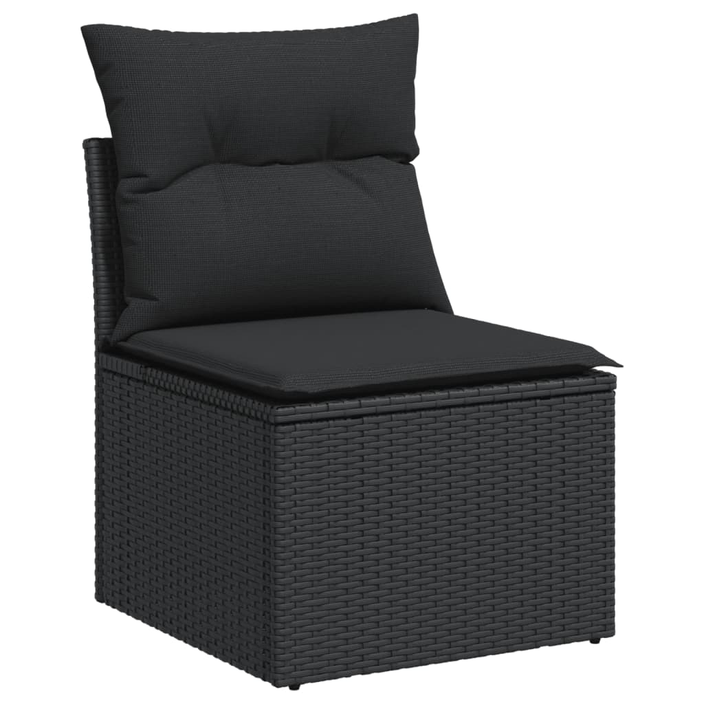 14-delige Loungeset met kussens poly rattan bruin