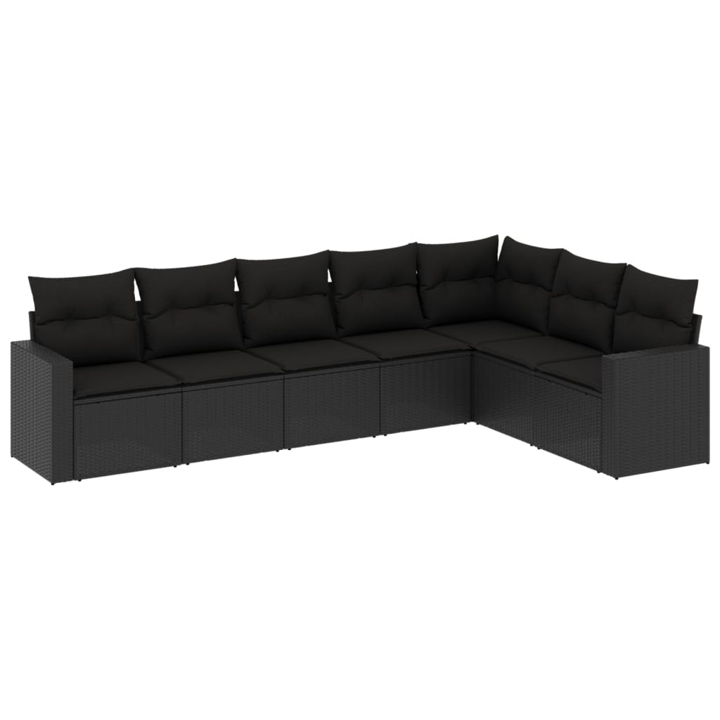 8-delige Loungeset met kussens poly rattan