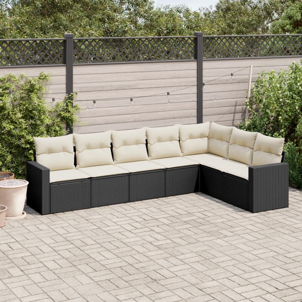 8-delige Loungeset met kussens poly rattan