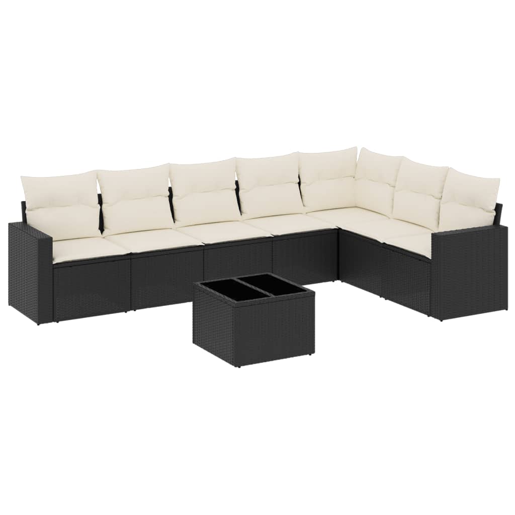 8-delige Loungeset met kussens poly rattan