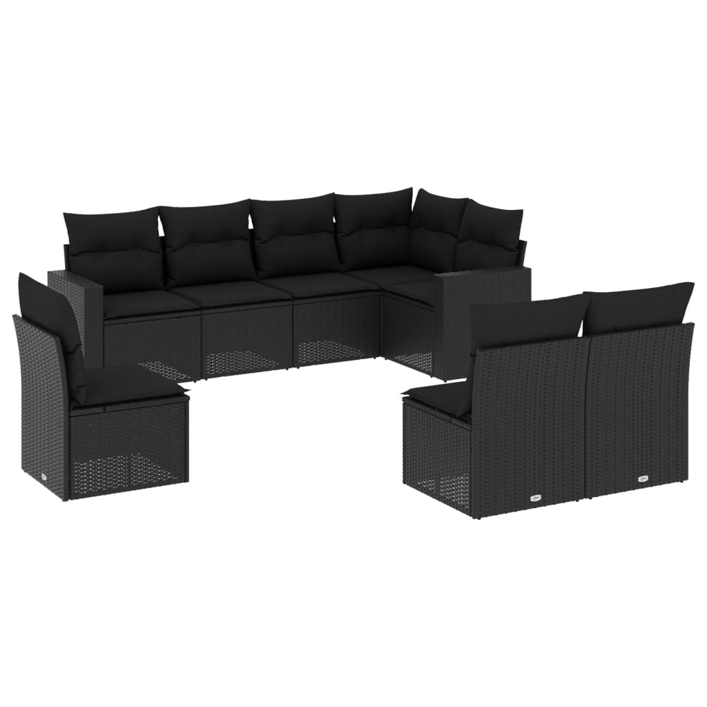 9-delige Loungeset met kussens poly rattan