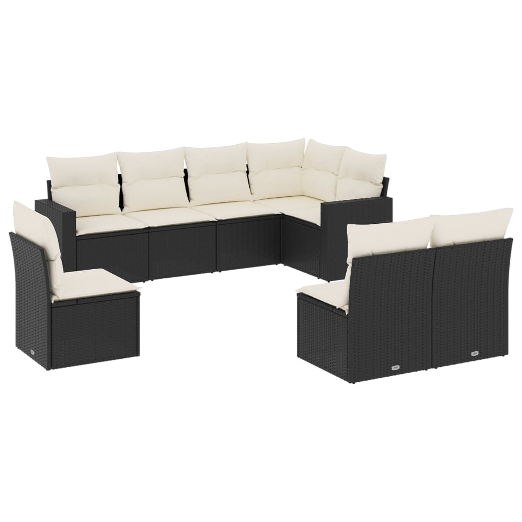 9-delige Loungeset met kussens poly rattan