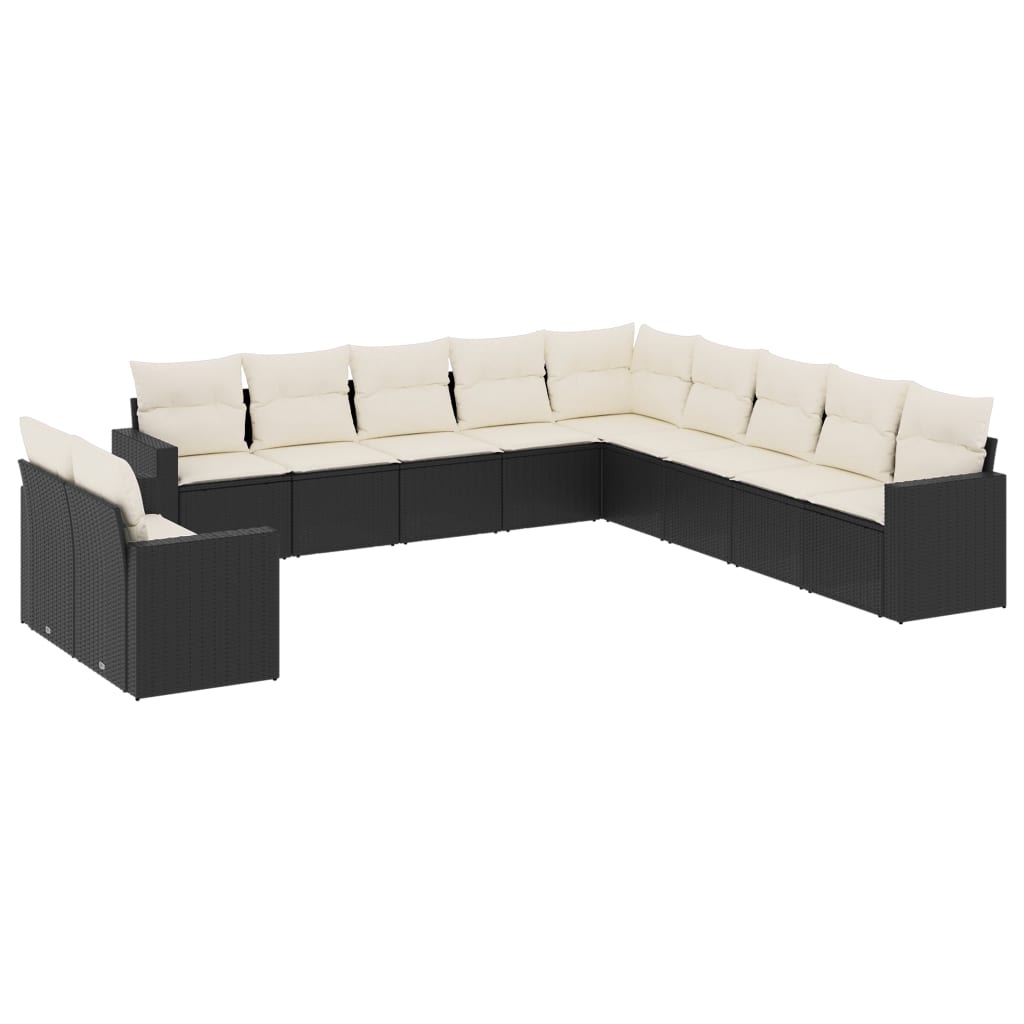 12-delige Loungeset met kussens poly rattan