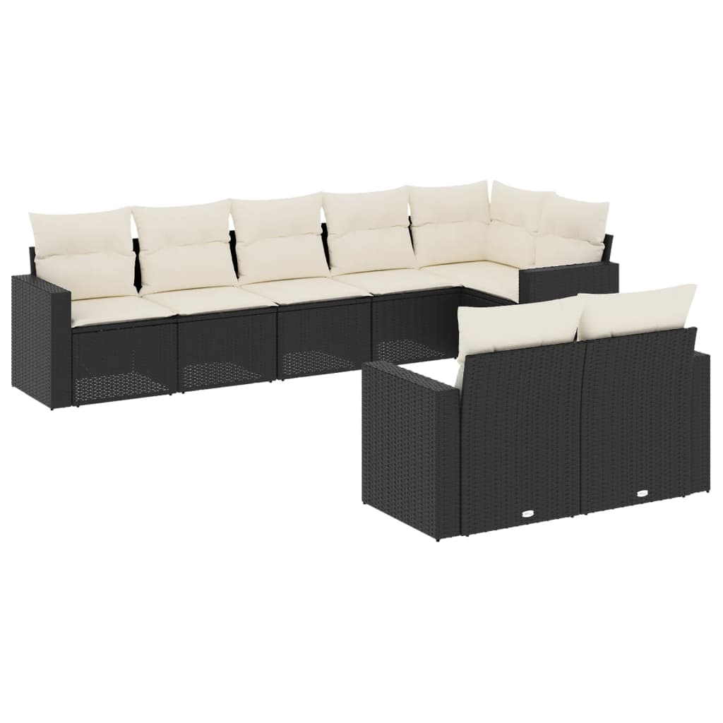 9-delige Loungeset met kussens poly rattan