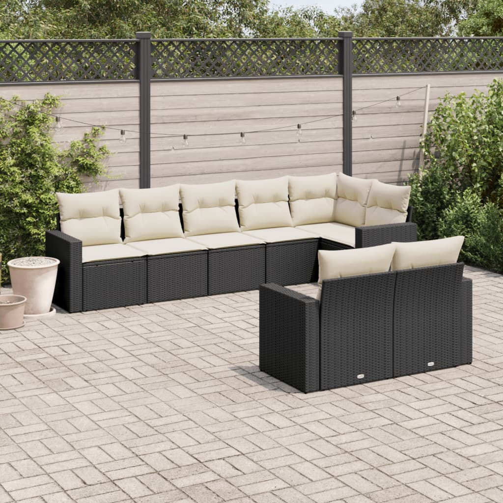 9-delige Loungeset met kussens poly rattan