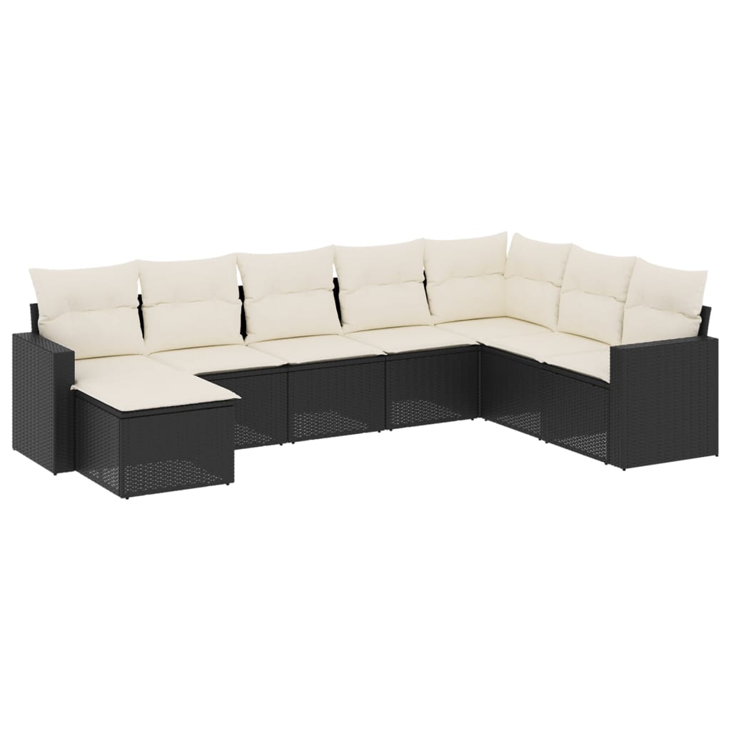 9-delige Loungeset met kussens poly rattan