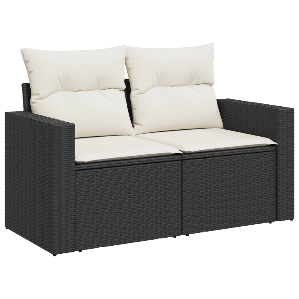 11-delige Tuinset met kussens poly rattan beige