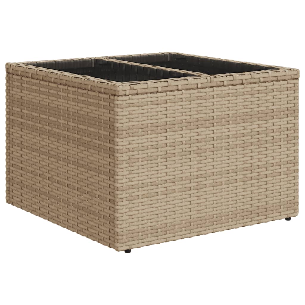 11-delige Tuinset met kussens poly rattan beige