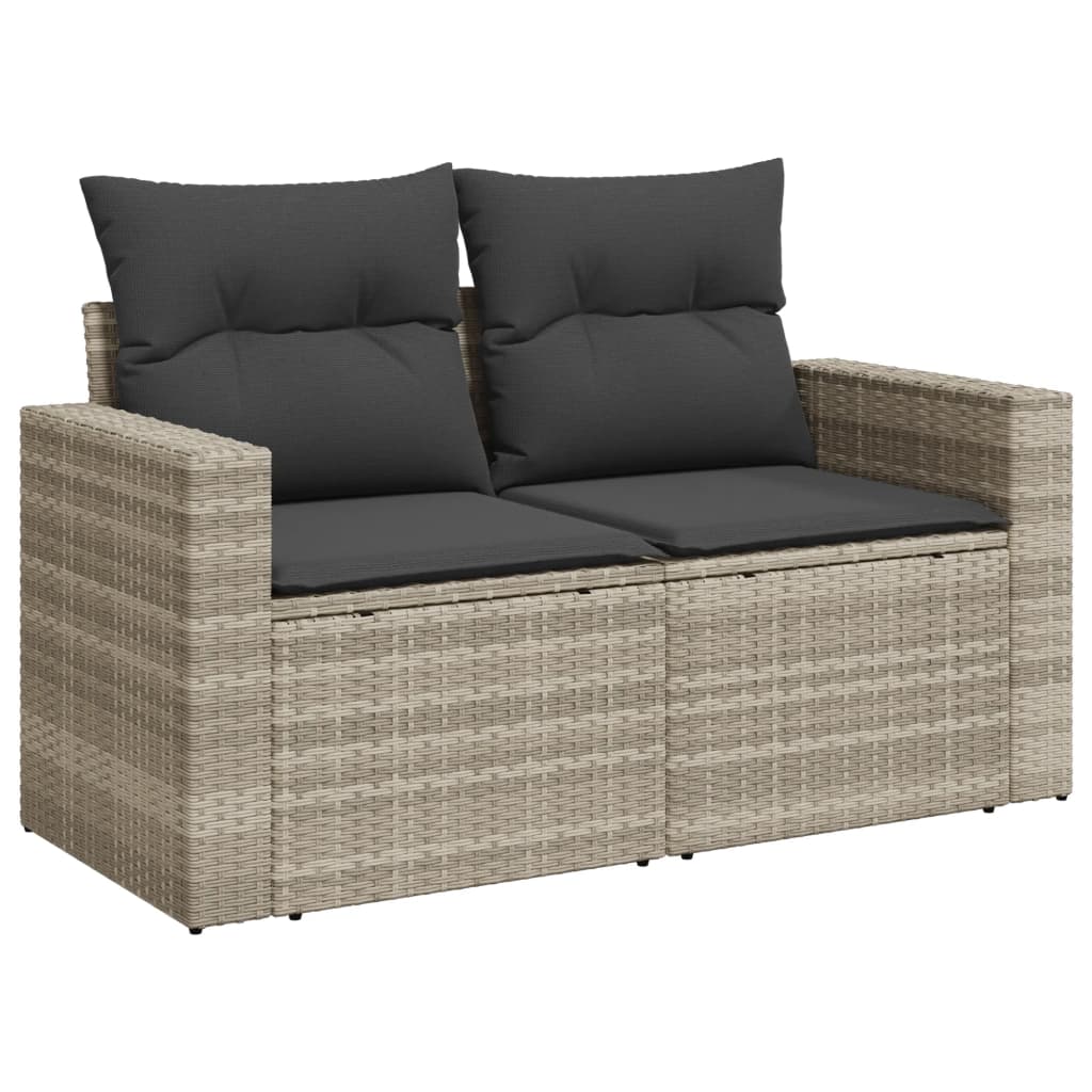 11-delige Tuinset met kussens poly rattan beige