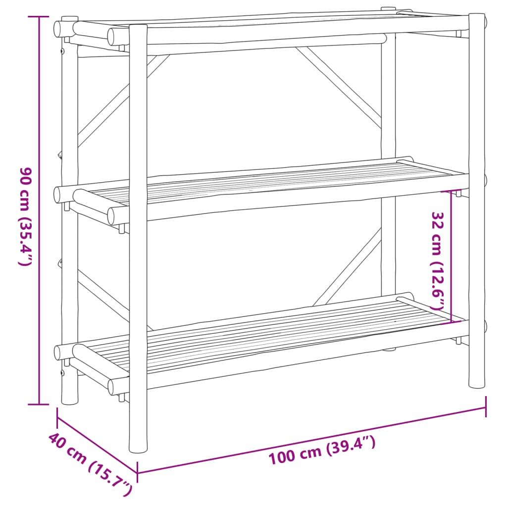 Rek 5-laags 100x40x150 cm bamboe