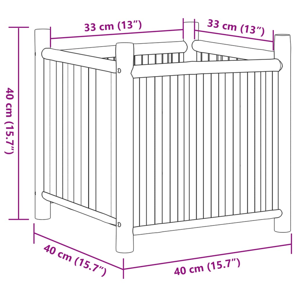 Jardinière 50x30x25 cm bambou