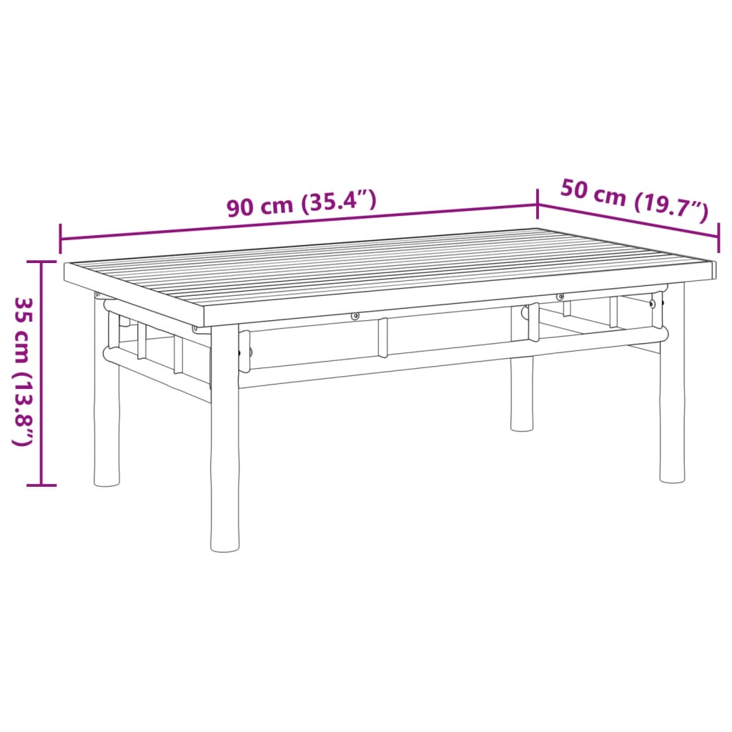 Salontafel 90x50x35 cm bamboe