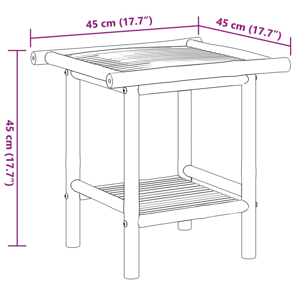 Table basse 90x50x45 cm bambou