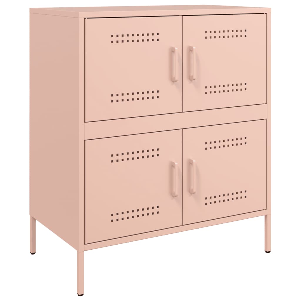 Dressoir 68x39x79 cm staal mosterdgeel