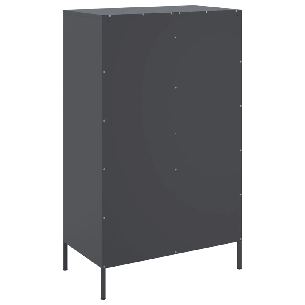 Hoge kast 68x39x113 cm staal antracietkleurig