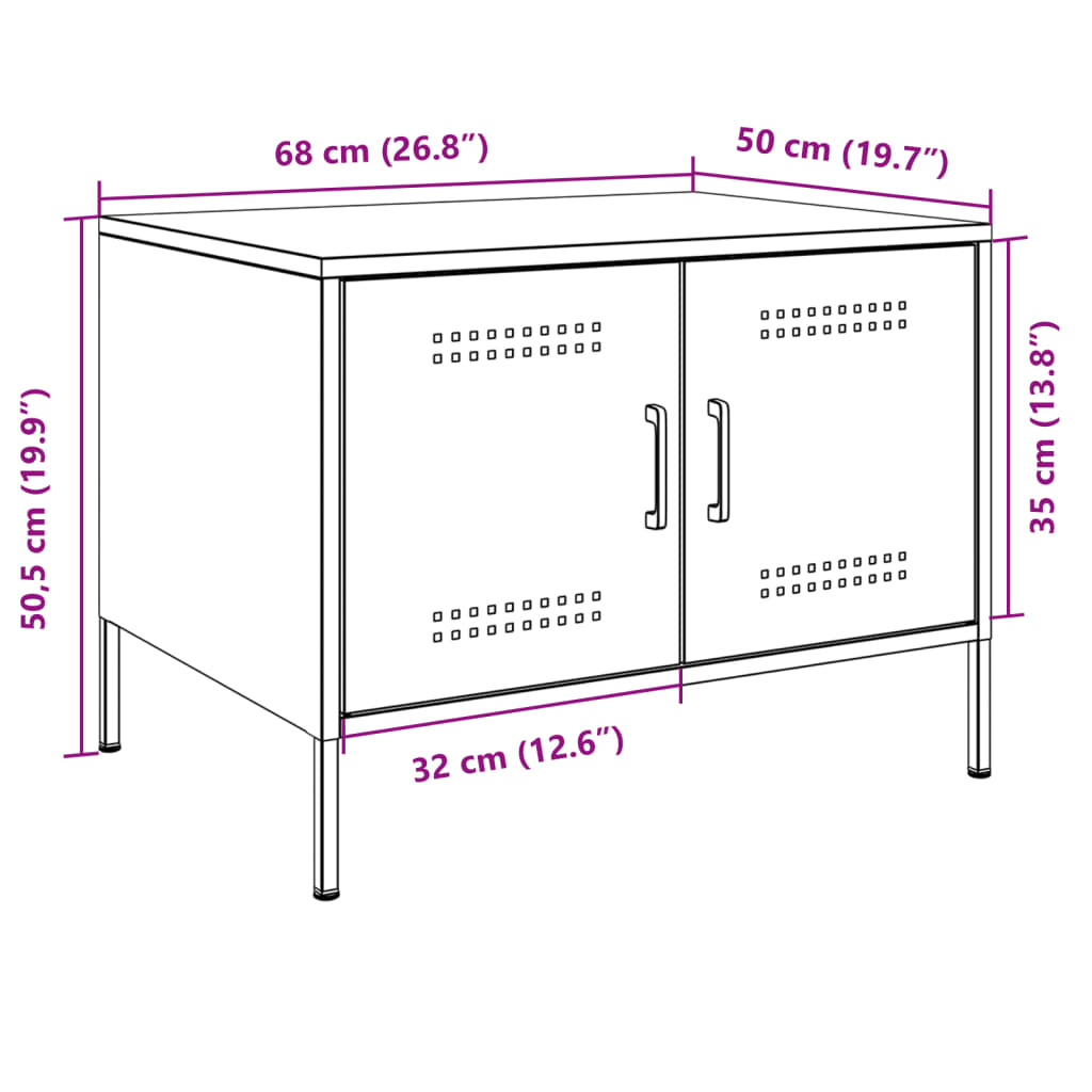 Salontafel 68x50x50,5 cm koudgewalst staal