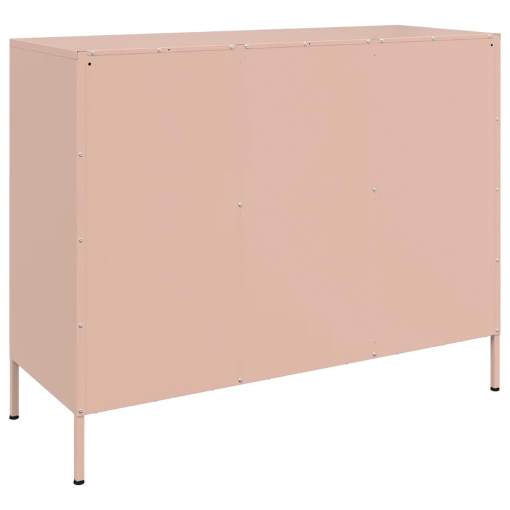 Dressoir 100,5x39x79 cm koudgewalst staal mosterdgeel