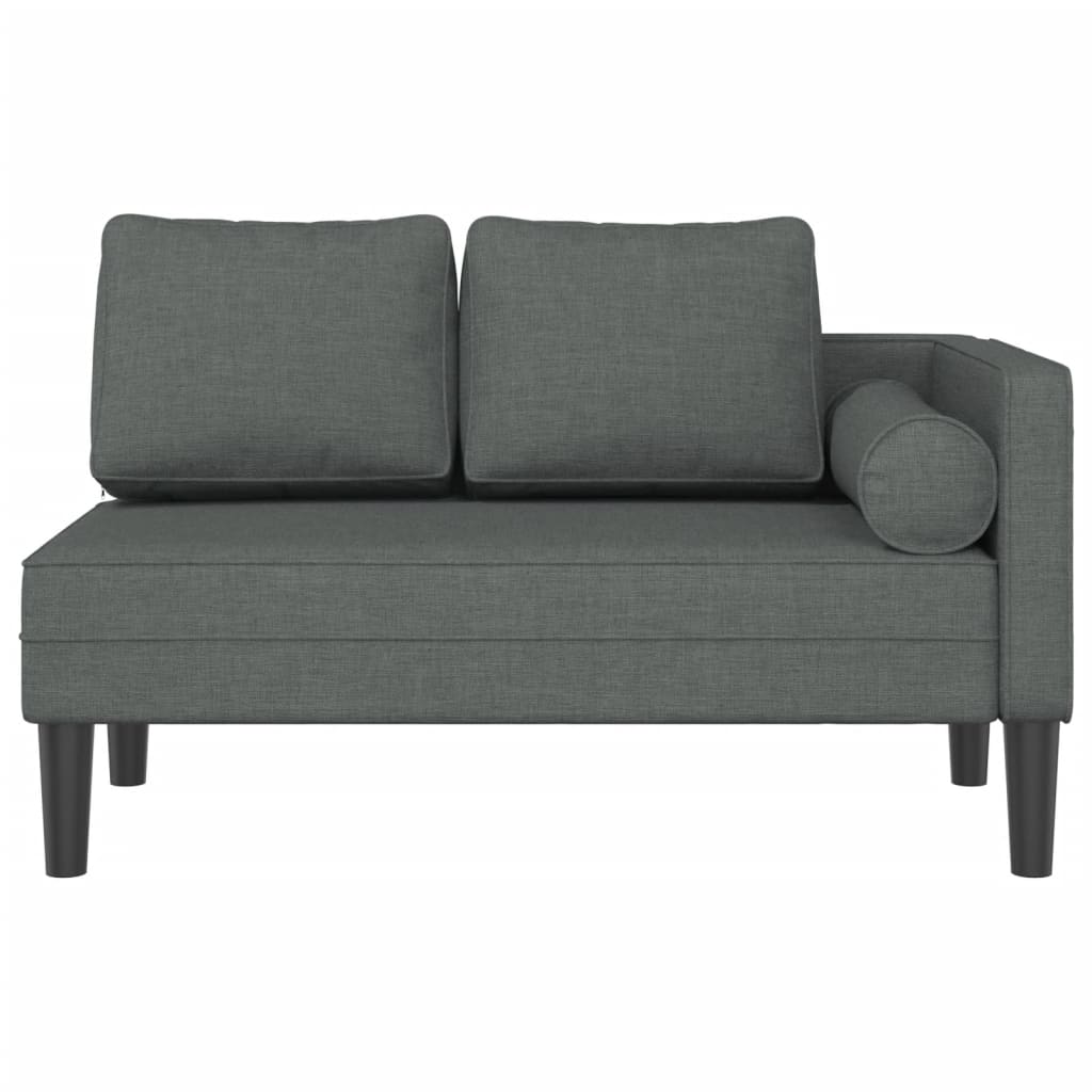 Chaise longue met kussens stof crèmekleurig