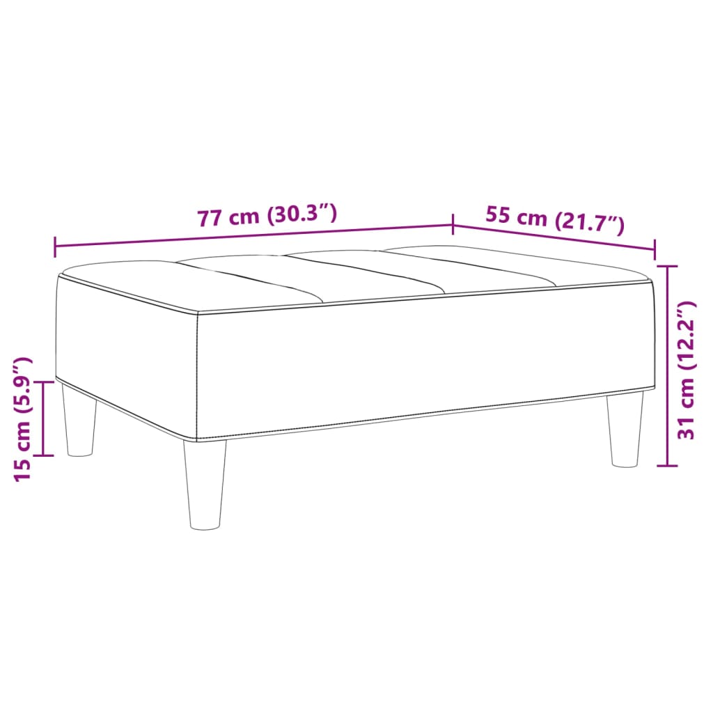 Voetenbank 77x55x31 cm stof donkergrijs