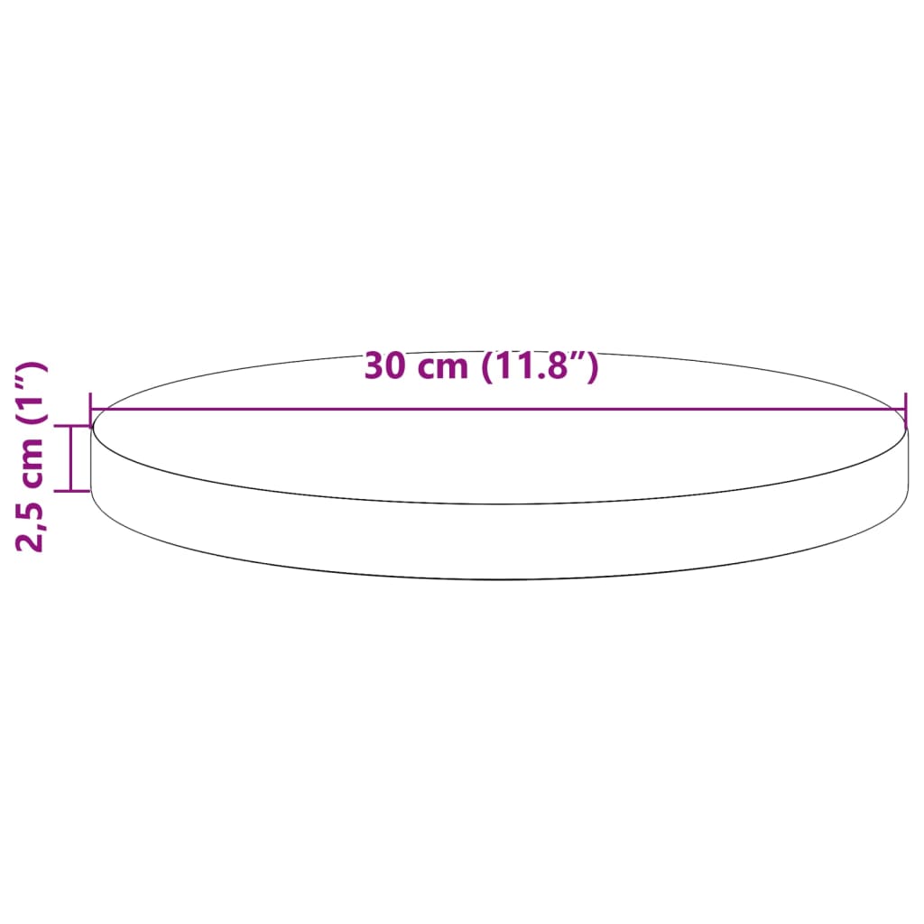 Tafelblad Ø90x2,5 cm massief grenenhout