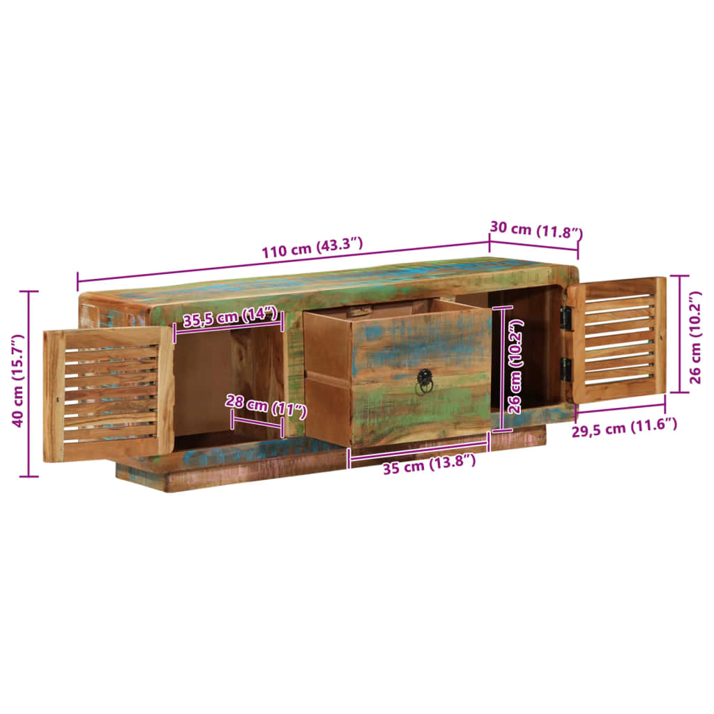 Tv-meubel 120x30x40 cm ruw mangohout