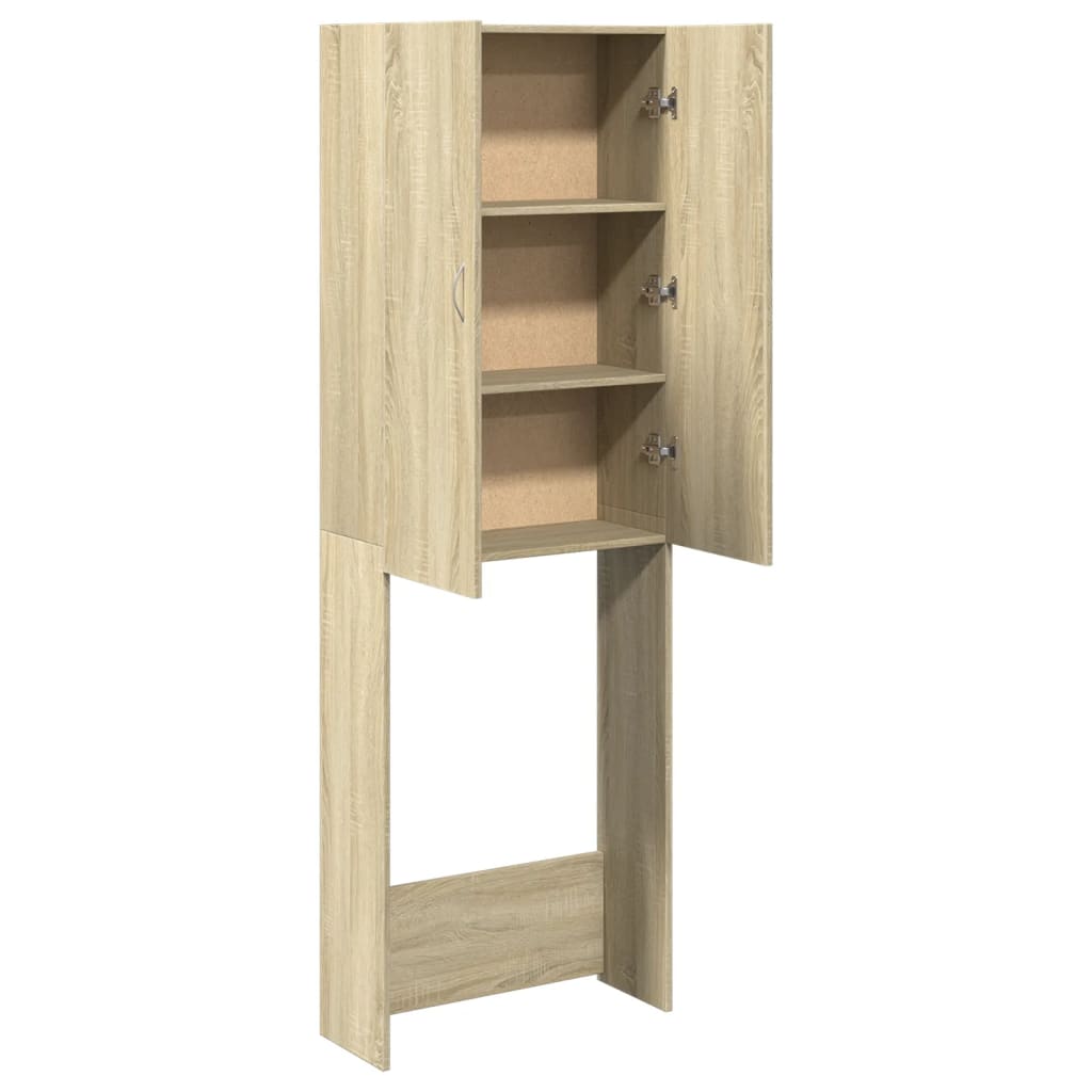 Wasmachinekast 64x25,5x190 cm oud houtkleurig