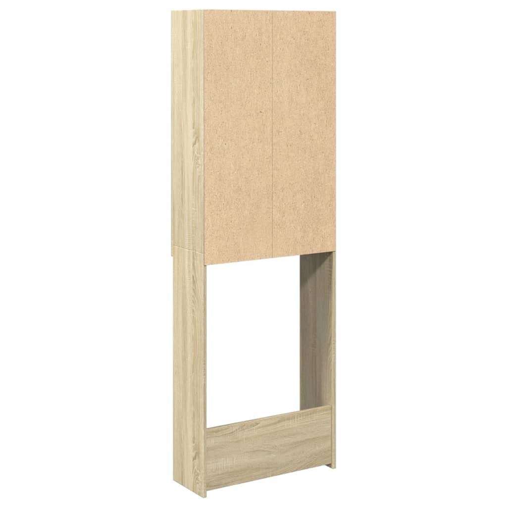 Wasmachinekast 64x25,5x190 cm oud houtkleurig