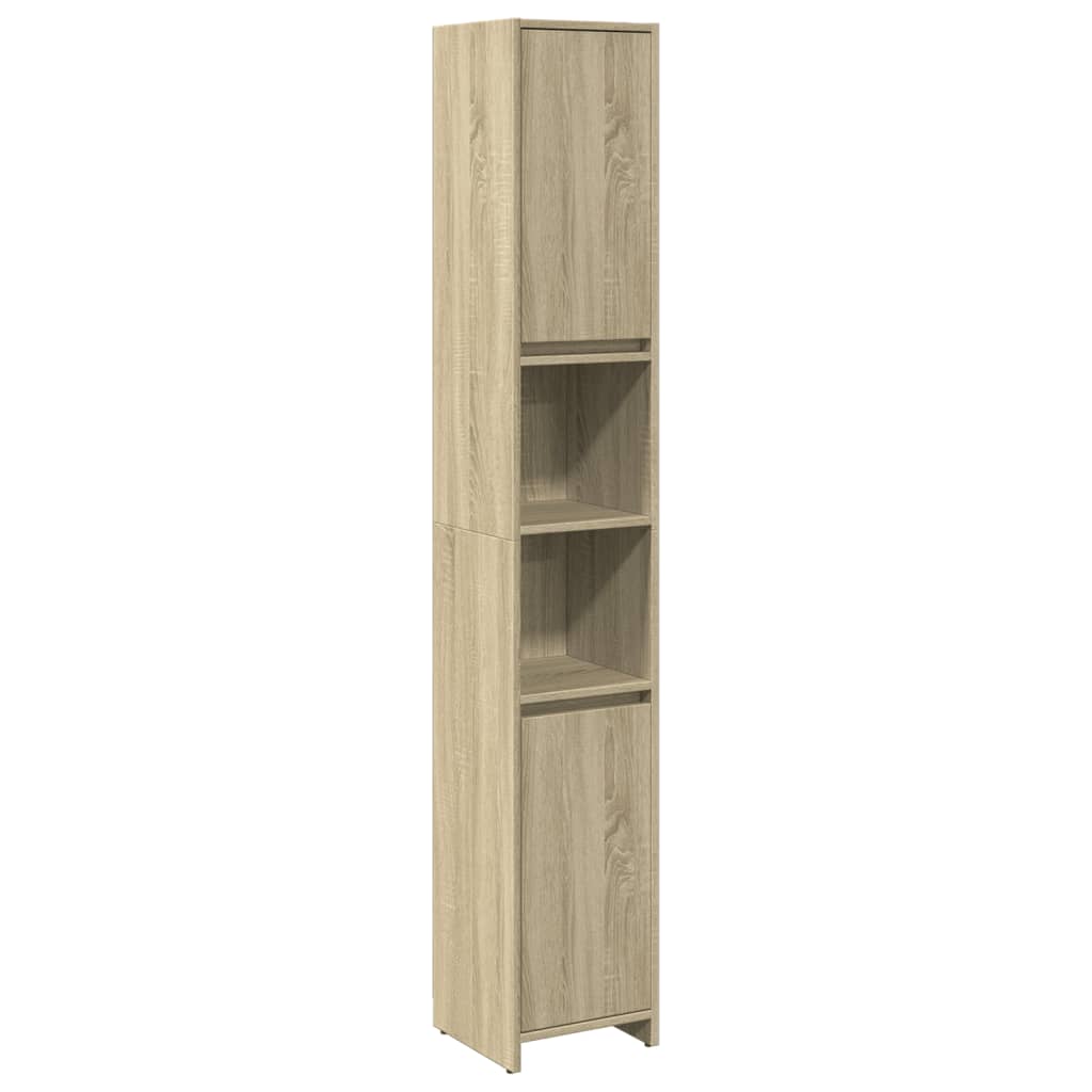 Badkamerkast 30x30x183,5 cm bewerkt hout oud houtkleurig