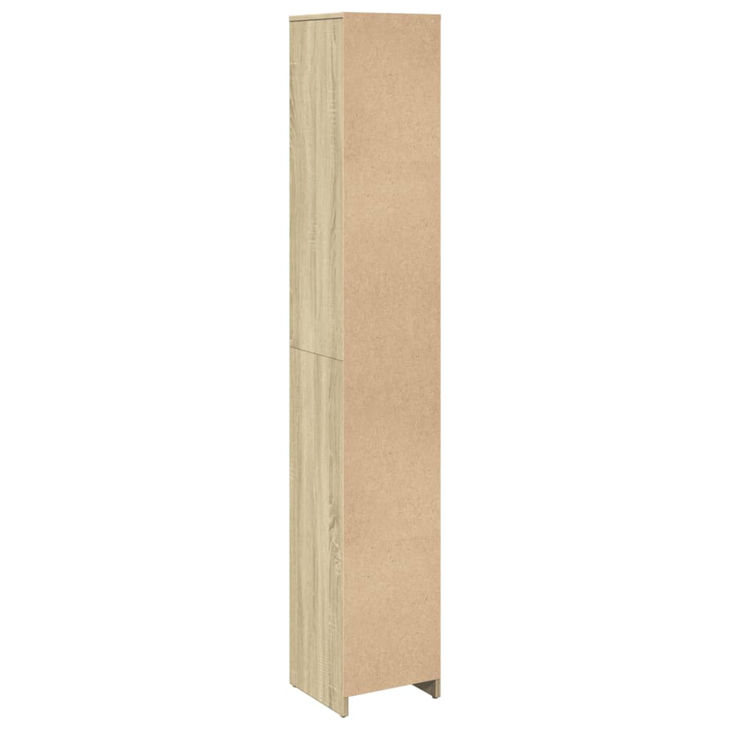 Badkamerkast 30x30x183,5 cm bewerkt hout oud houtkleurig