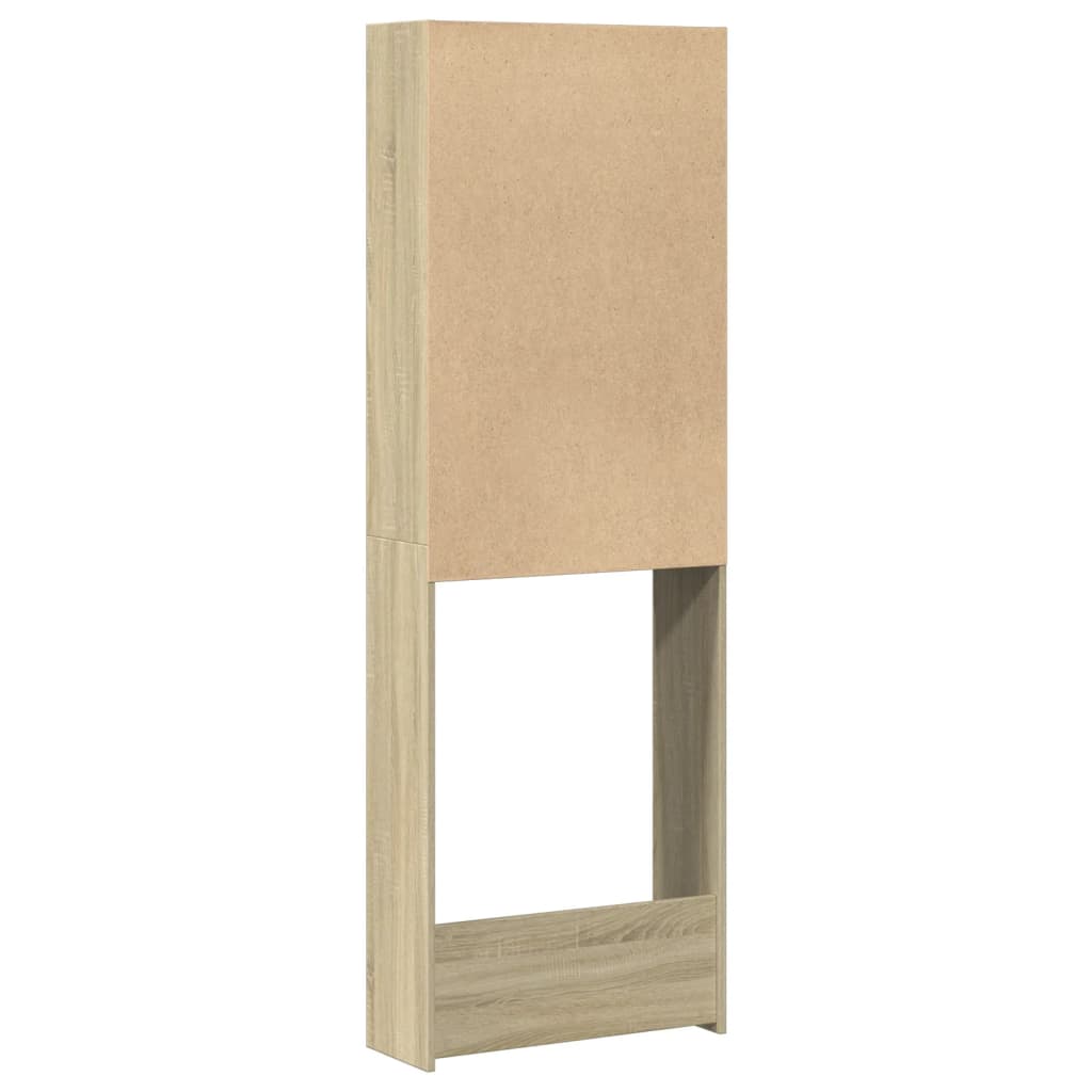 Wasmachinekast 64x24x190 cm gerookt eikenkleurig