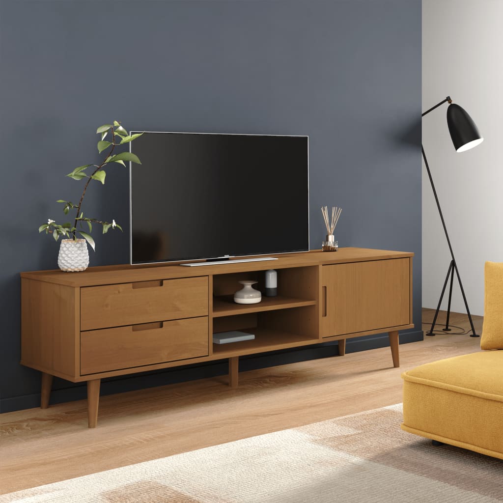 Tv-meubel MOLDE 158x40x49 cm massief grenenhout