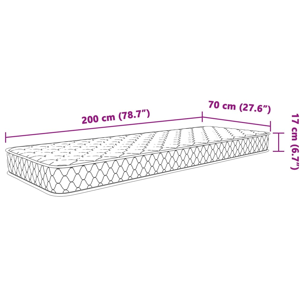 Traagschuimmatras 140x190x17 cm wit