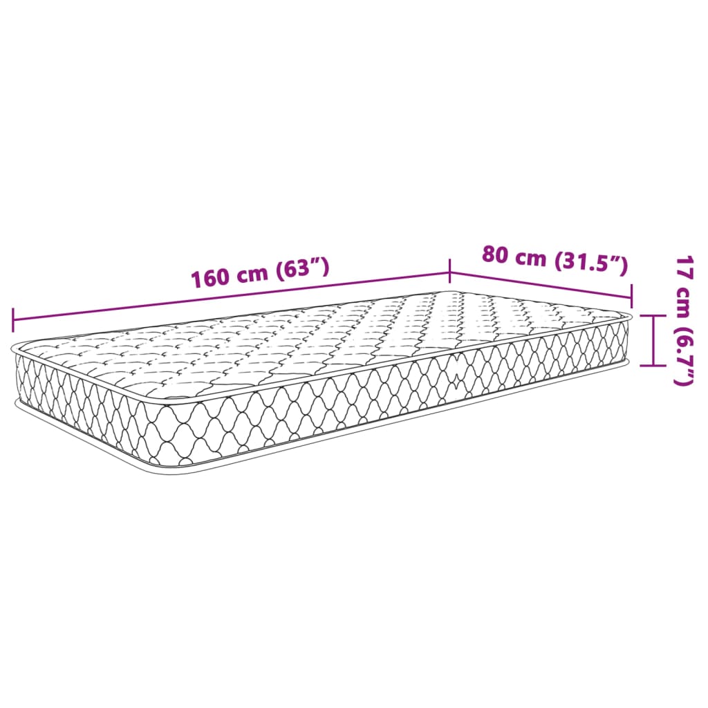 Traagschuimmatras 140x190x17 cm wit