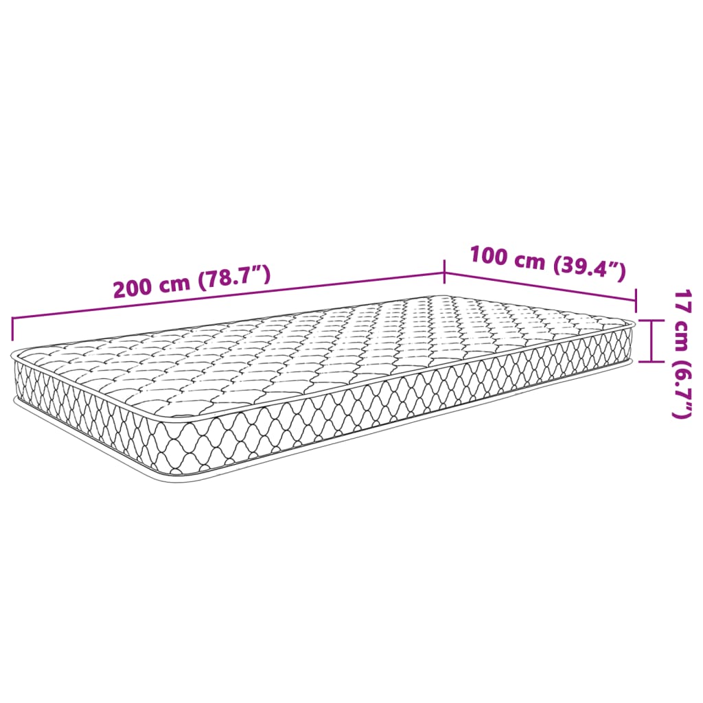 Traagschuimmatras 140x190x17 cm wit