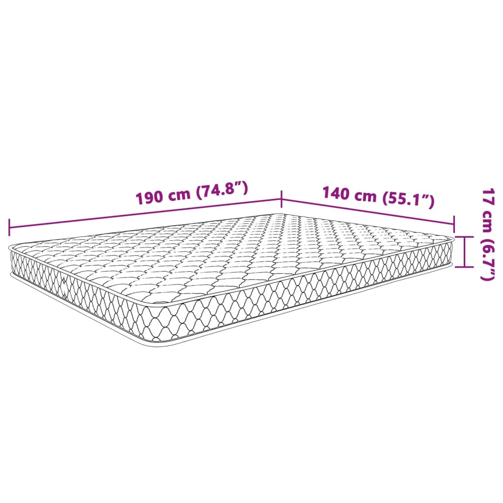 Traagschuimmatras 140x190x17 cm wit