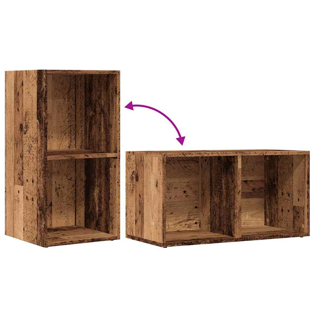 LP Opbergbox 69,5x34x36 cm bewerkt hout oud houtkleurig