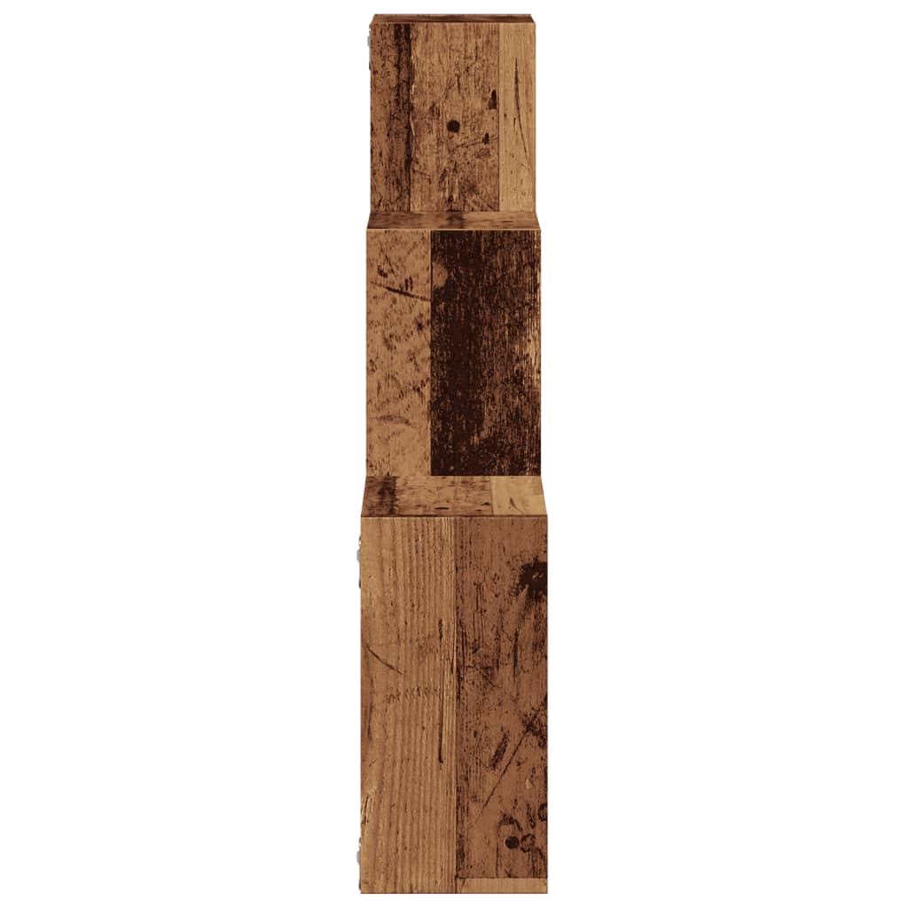 Wandplanken kubus 68x15x68 cm bewerkt hout oud houtkleurig