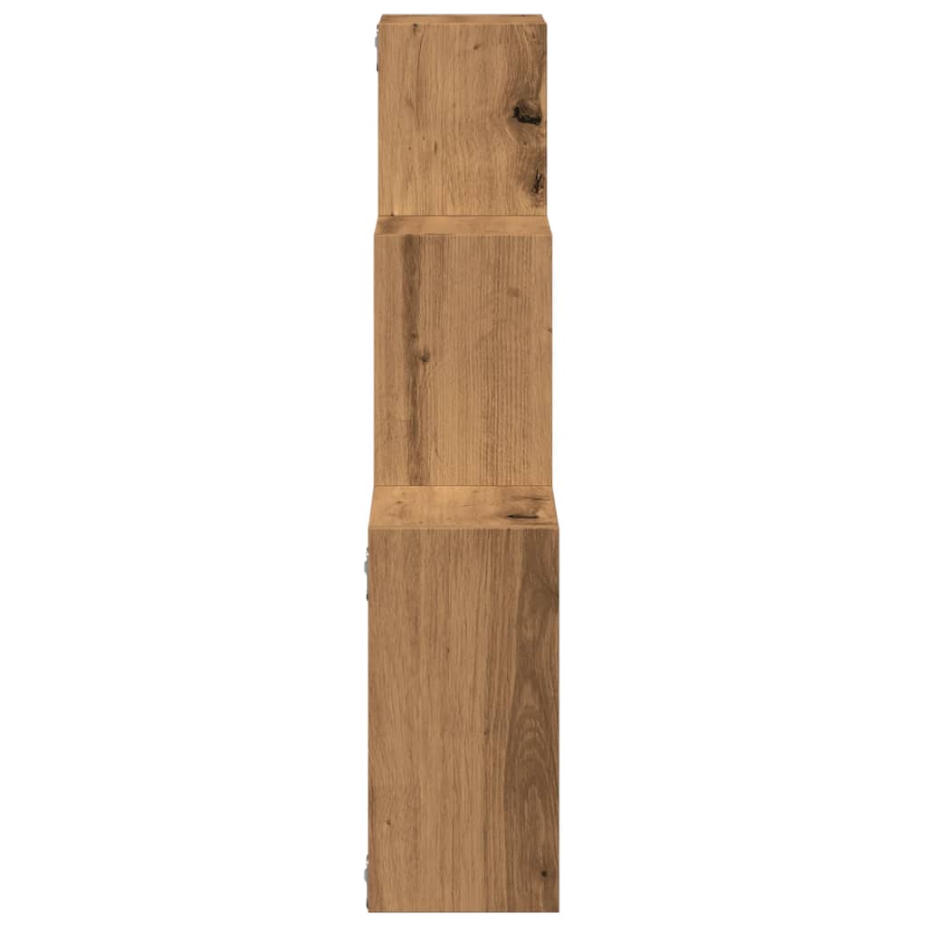 Wandplanken kubus 68x15x68 cm bewerkt hout oud houtkleurig